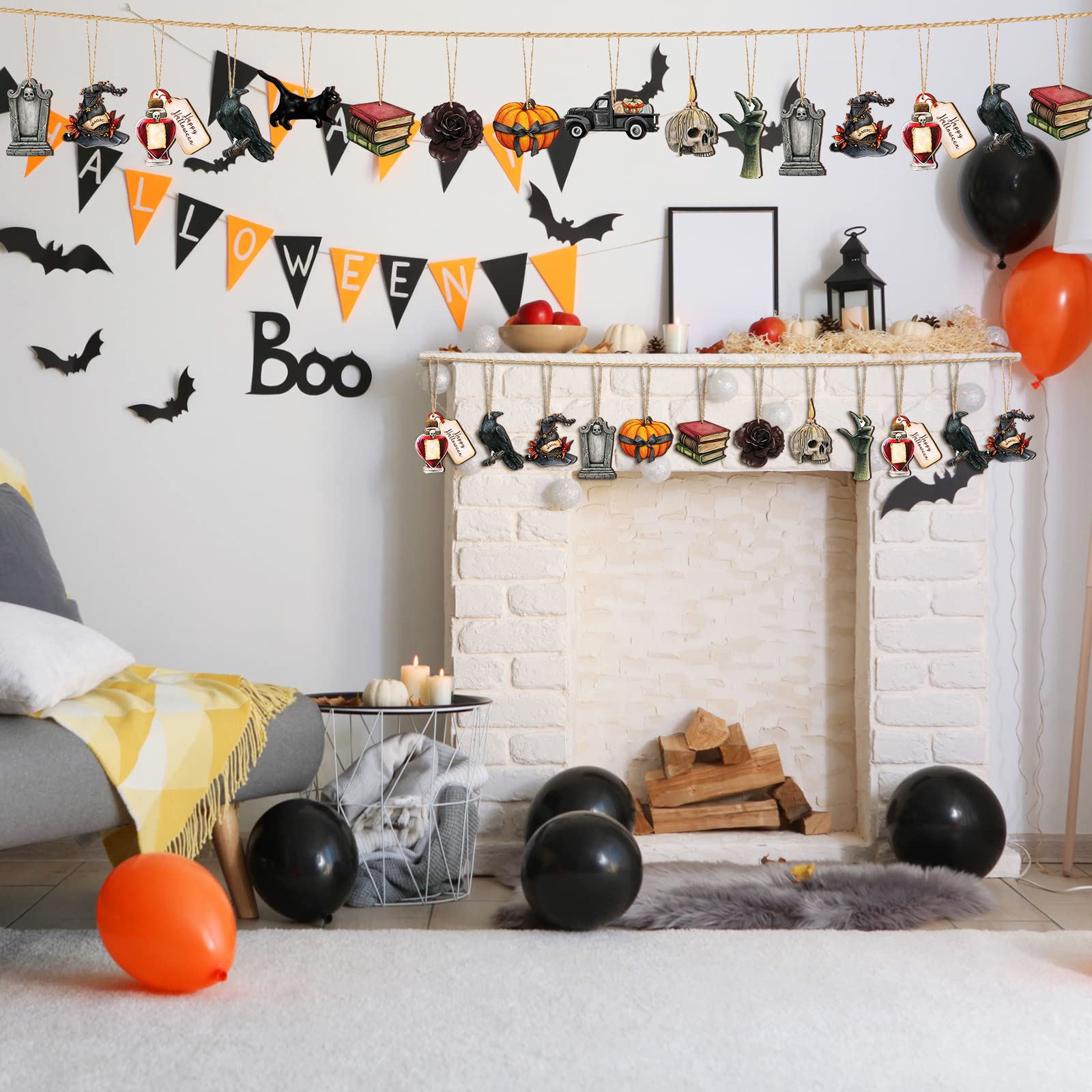 Spook Up Your Party, Transform Halloween with the Spider Balloon Chain and Haunted Background Set