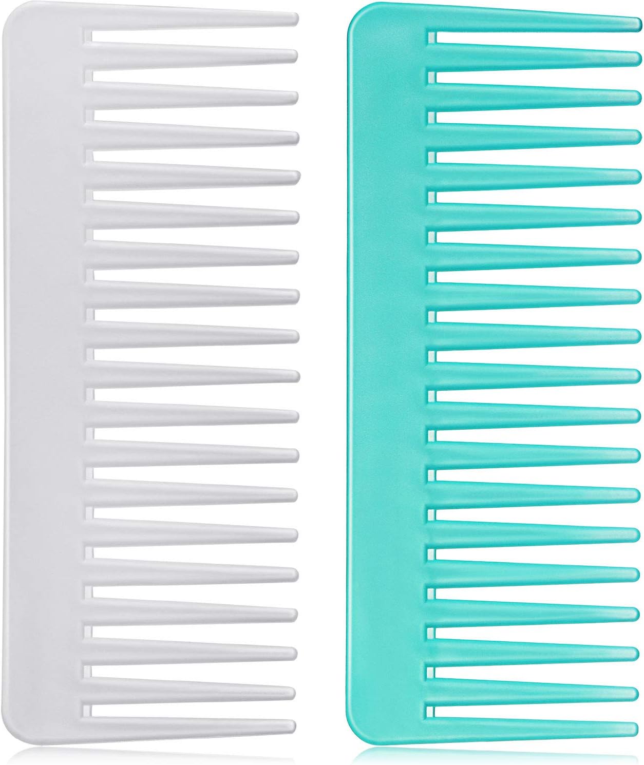 Wide Tooth Comb Large Hair Detangling Comb for Curly, Wet Dry Hair, No Handle Detangler Accessories(White, Cyan)