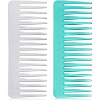 Vista 1 de Patelai Wide Tooth Comb Large Hair Detangling Comb for Curly, Wet Dry Hair, No Handle Detangler Accessories(White, Cyan)