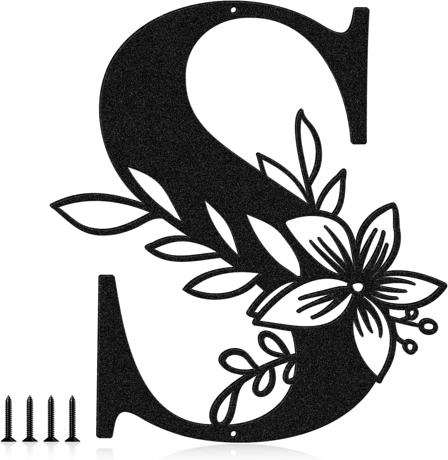 8'', 10'' House Numbers for Outside, Metal Art Letters for Wall, Address Letters and Numbers for House, Door, Garden or Office, Housewarming Gift, Floral Design (S)