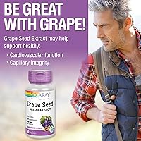 Vista 4 de SOLARAY Extracto de semilla de uva 200 mg más complejo bioflavonoide Apoyo cardiovascular saludable y de vasos sanguíneos 60 VegCaps