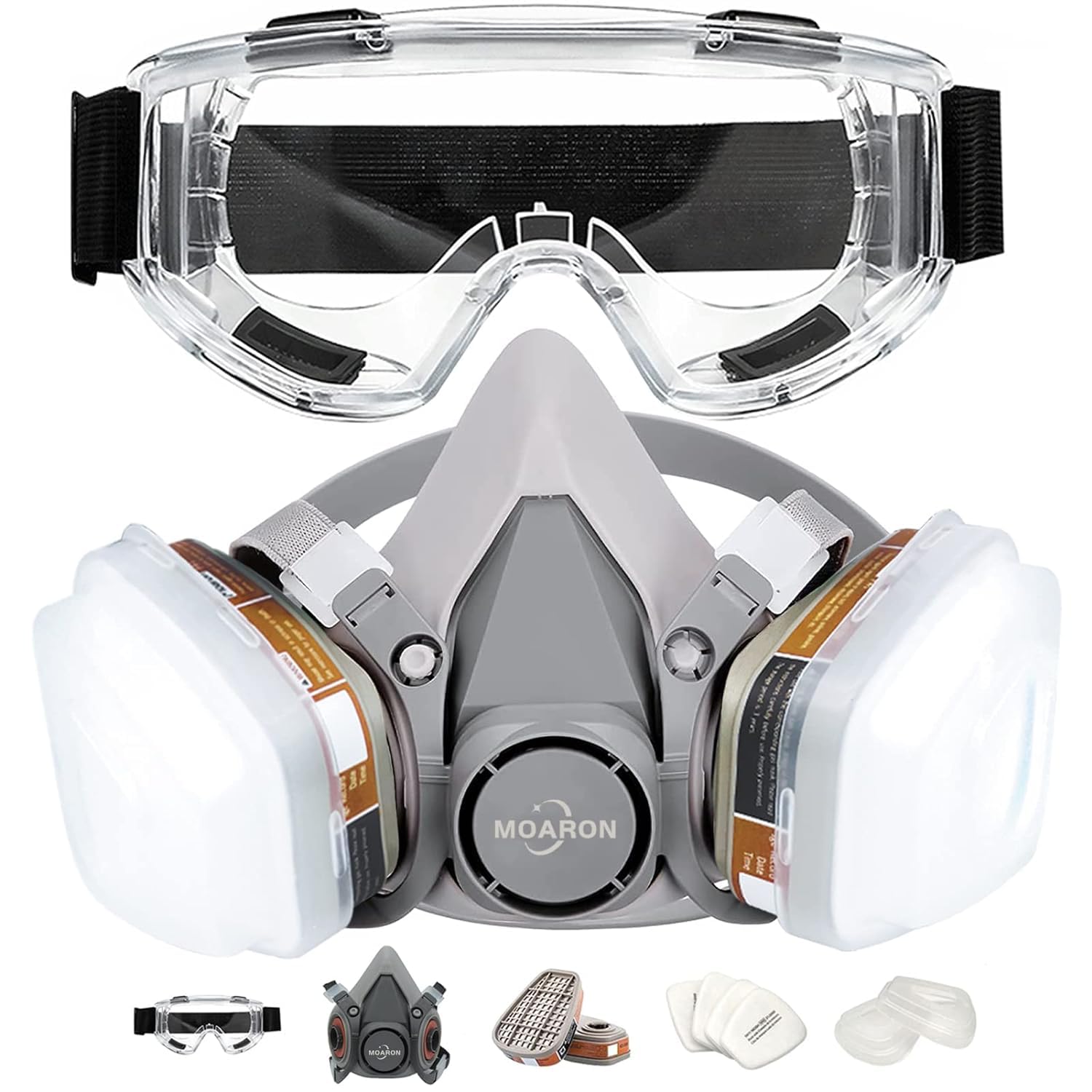 DELICATE Reusable Half Face Cover Set with Safety Goggles and 10 Active Cotton，6200 gas mask with filter, suitable for preventing dust/smoke/odor/polishing, welding, painting, etc (B0D9DFQ4MF) Amazon Price History, Amazon Price Tracker