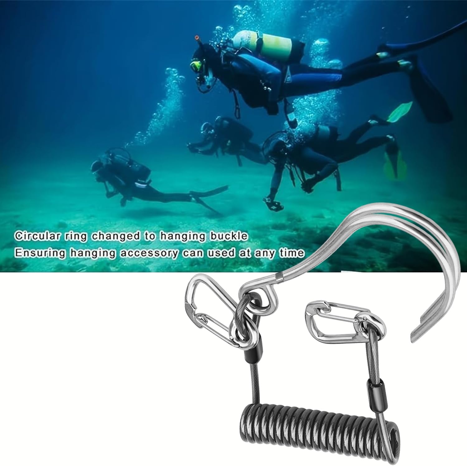 EEBBL Scuba Diving Reef, Scuba Diving Reef Stick, Anti-seawater Corrosion Double Scuba Diving Reef Hooks Scuba Diving, 316 Stainless Steel Reef Cord Hook