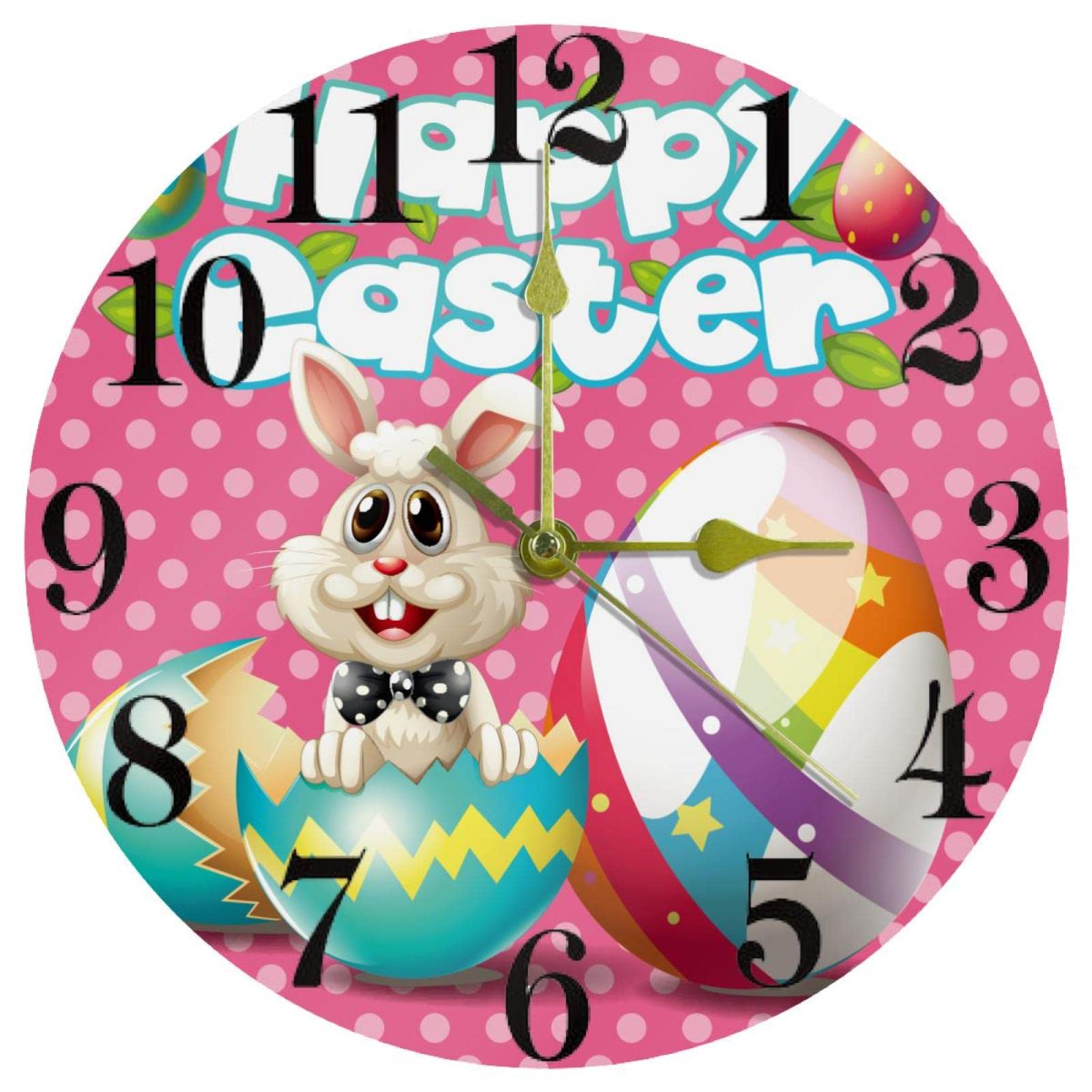 Horloge murale Happy Easter décorative en cadeau de Pâques