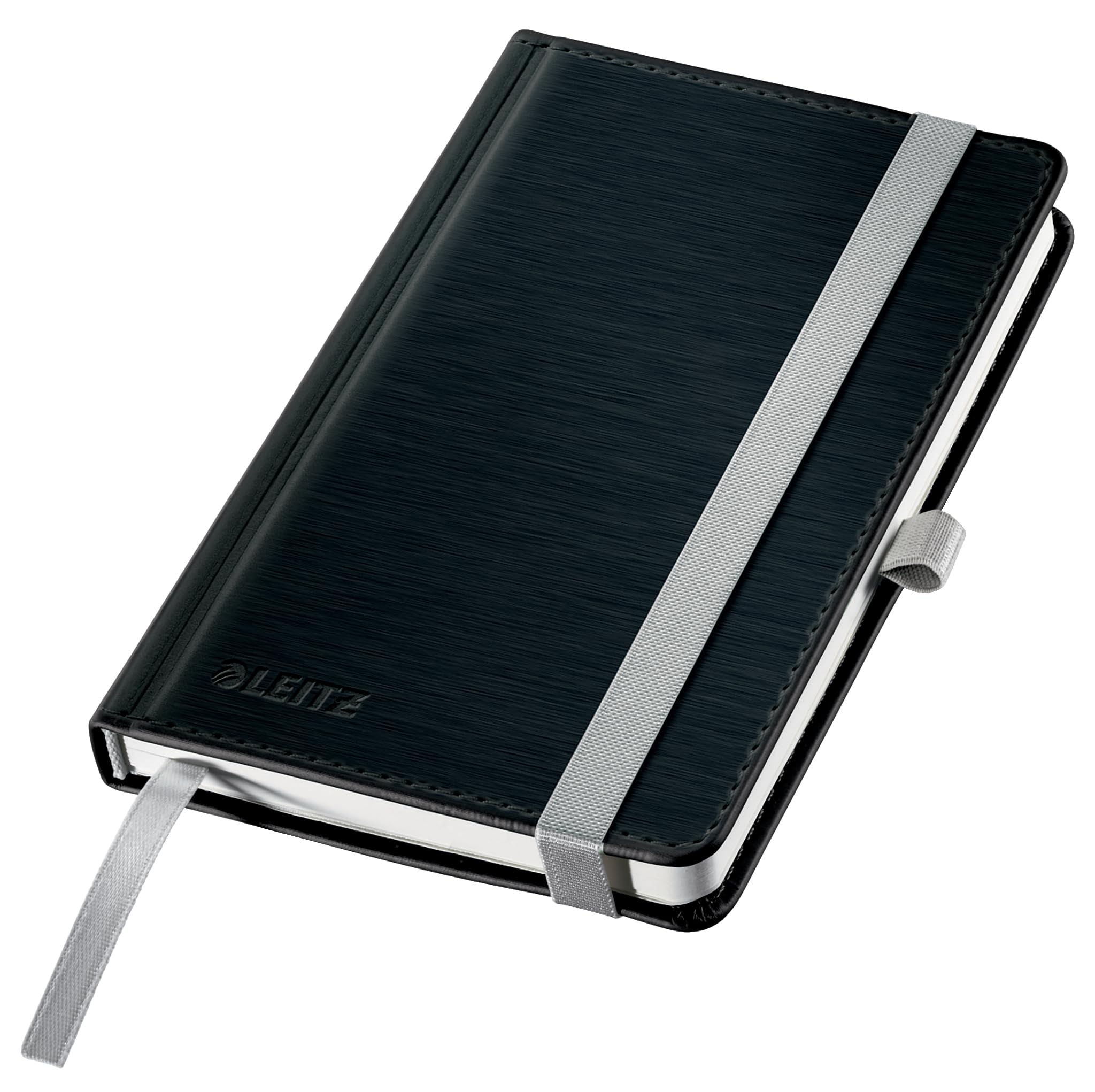 Leitz Style A6 Squared Notebook, Hardcover, 160 Pages, 80 Sheets, FSC-Certified 100 g/m² Paper, Elastic Strap & Bookmark, For Office & Home Office, Black, 44911094