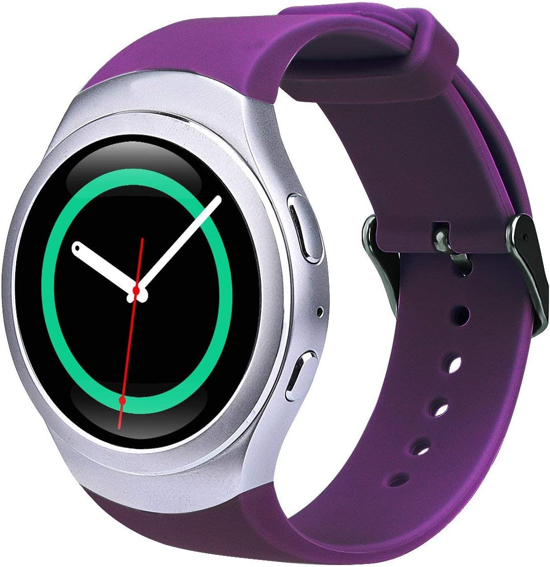 V-Moro Samsung Gear S2 Band - Soft Silicone Replacement Strap Band with Adapters for Gear S2 SM-R720/SM-R730 Smartwatch, fits 5.1"- 7.6" Wrist - (Purple)
