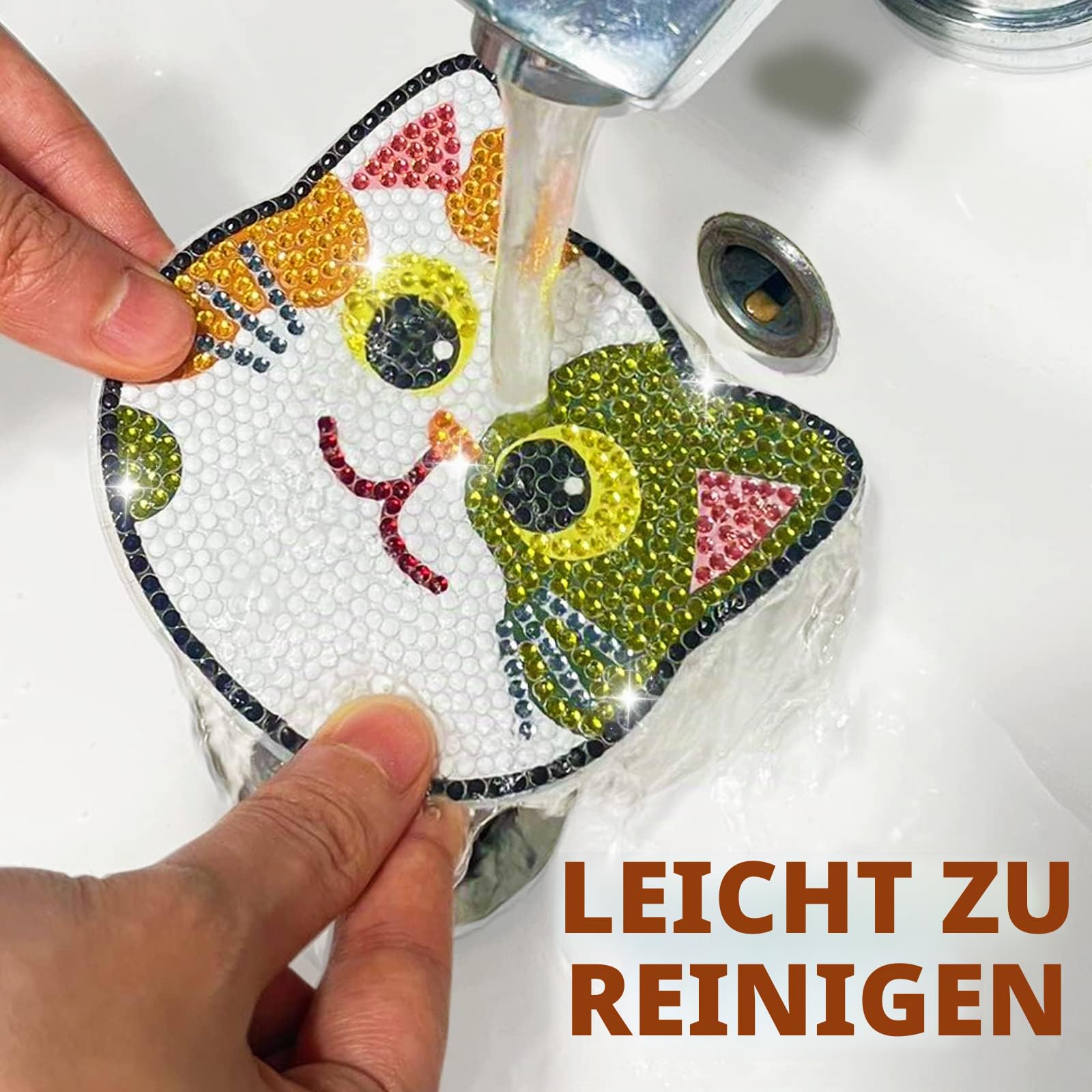 Insnug Diamond Painting Untersetzer,Basteln für Erwachsene und Kinder Bastelset Kinder ab 5 6 7 8 Jahre Diamond Painting 10PCS Basteln Mädchen 8 9 10 11 12 Jahre