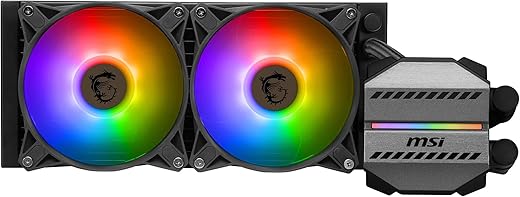 MSI MAG CORELIQUID M240 AIO CPU Liquid Cooler, 240mm Radiator, 2 x 120mm Fans, Split-Flow Water Cooling, LGA 1700 and AM5 Compatibility