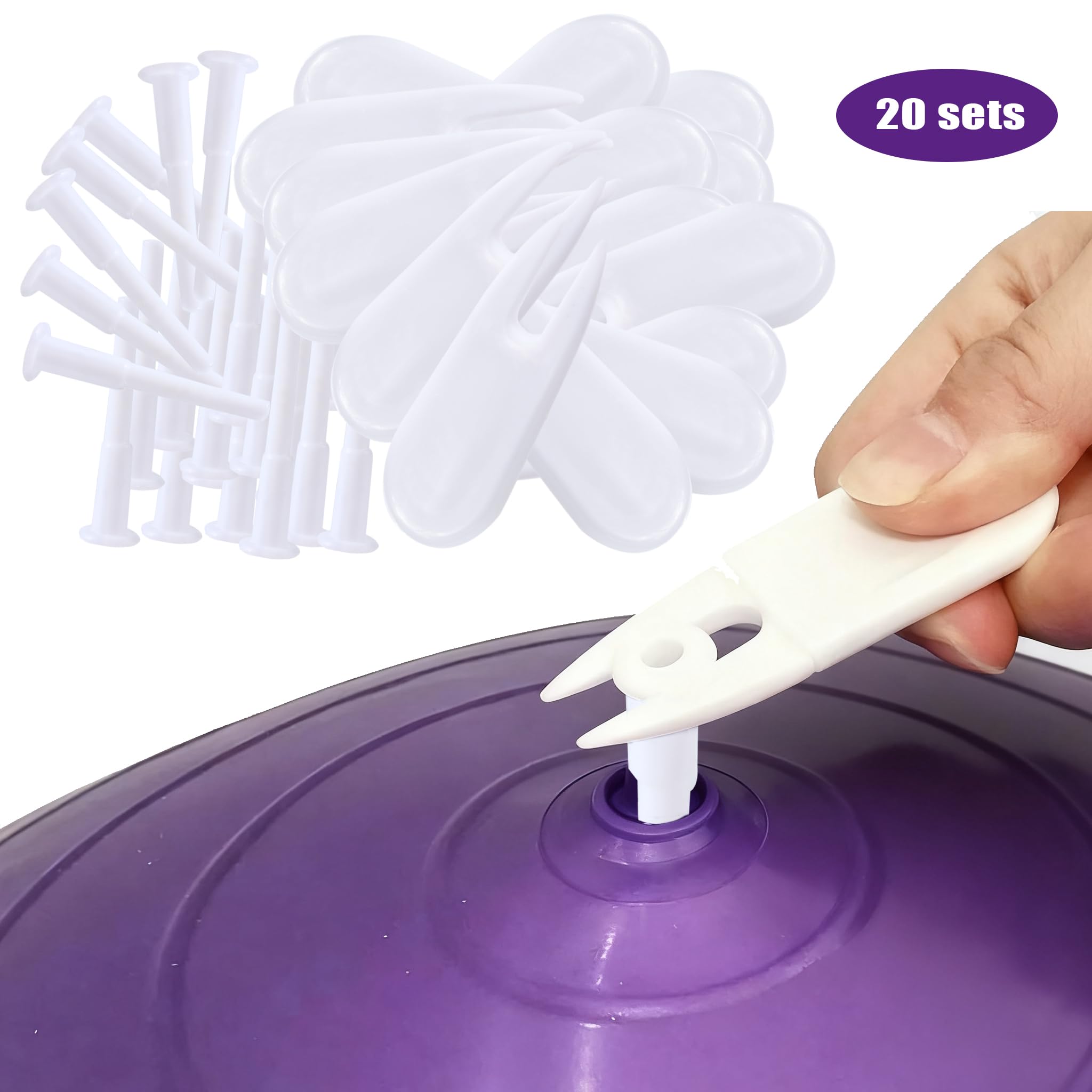 Kit de Remplacement de Bouchon de Ballon d'exercice,40 Pcs Gym Ball Plug Bouchon d'air Yoga Adaptateur de Prise d'air pour Ballon de Yoga Fitness