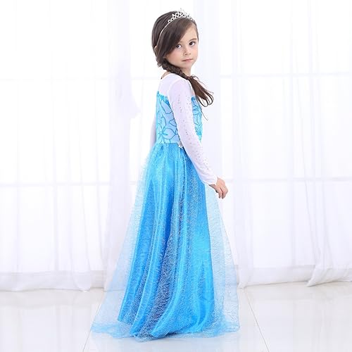 Miniatura 3 de Plustrong Vestido Elsa para niñas, vestido de princesa, disfraz de Elsa para niña pequeña