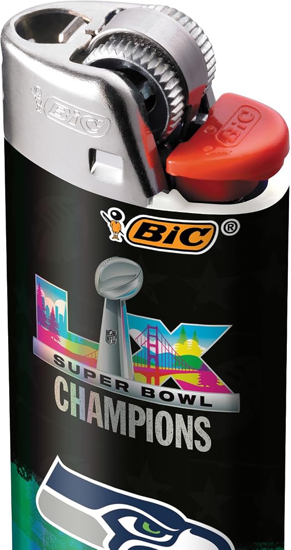 BIC Special Edition Super Bowl LX Champions Series Maxi Pocket Lighters, Assorted, 6-Pack