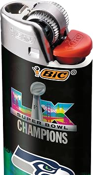 BIC Special Edition Super Bowl LX Champions Series Maxi Pocket Lighters, Assorted, 6-Pack
