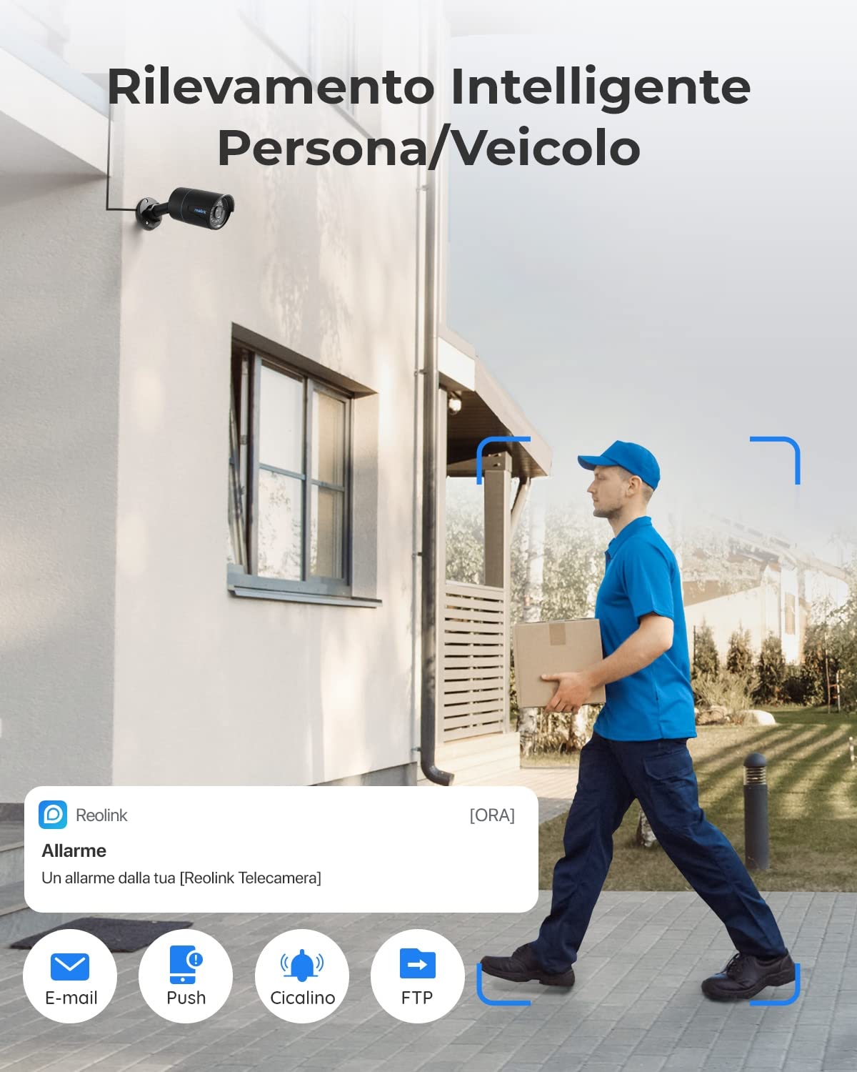 Reolink 5MP PoE Kit Videosorveglianza Esterno, 4K NVR 8CH 2TB + 4x 5MP Telecamera, Rilevamento di Uomo/Veicolo, Visione Notturna IR, Impermeabile IP67, Registrazione 24/7, RLK8-410B4-5MP (Nero)