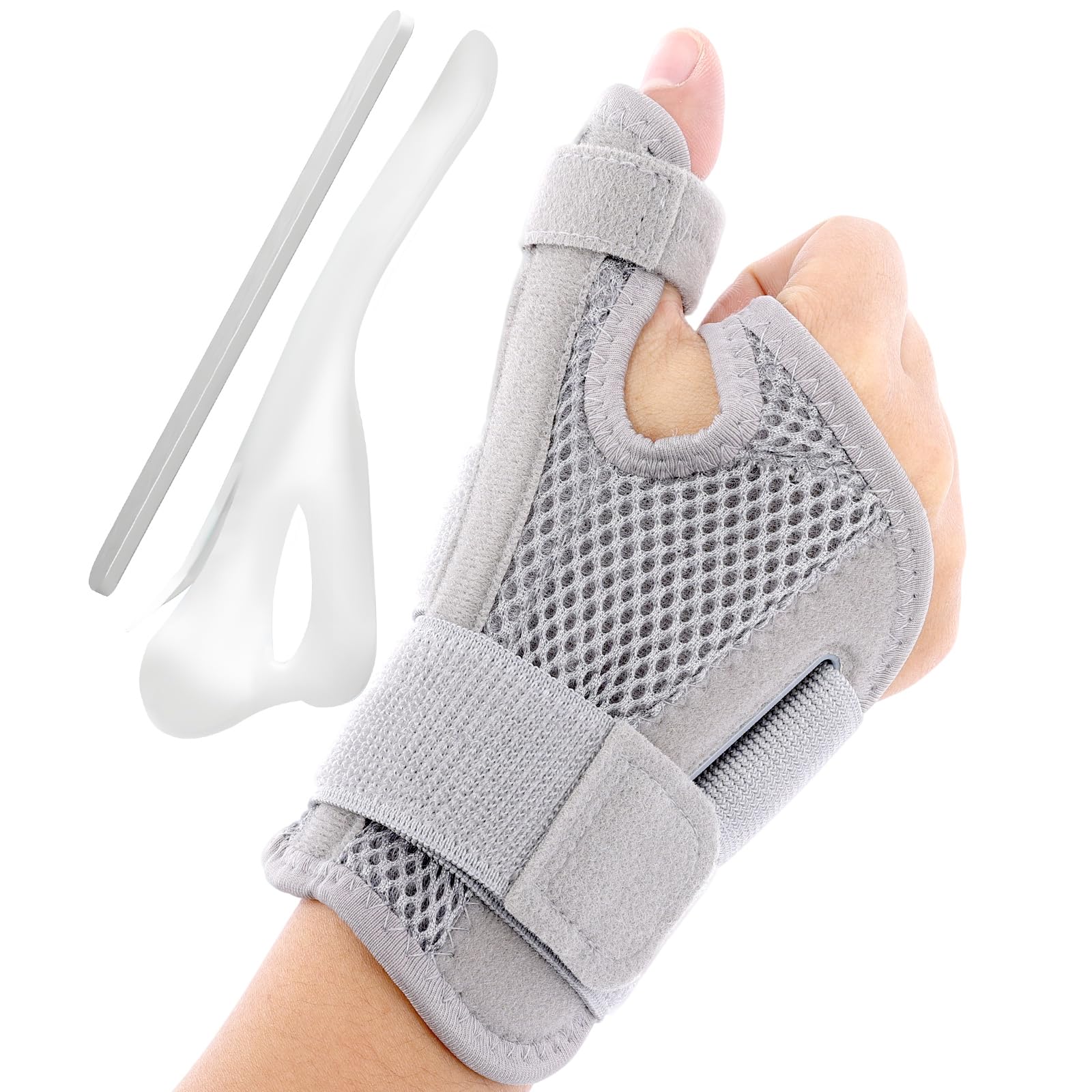 Daumenbandage Rechts Daumenorthese Daumensattelgelenk Bandage Daumenschiene | Ergonomische mit 2 Schienen Daumensattelgelenk Bandage Daumen für Damen Herren Ultrastarke Unterstützung Schienenstabilisator