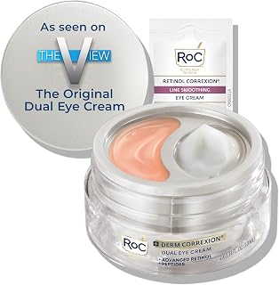 RoC Derm Correxion Dual Eye Cream: Retinol + Peptides for Puffy Eyes, Dark Circles & Lifted Lids (0.68 oz)