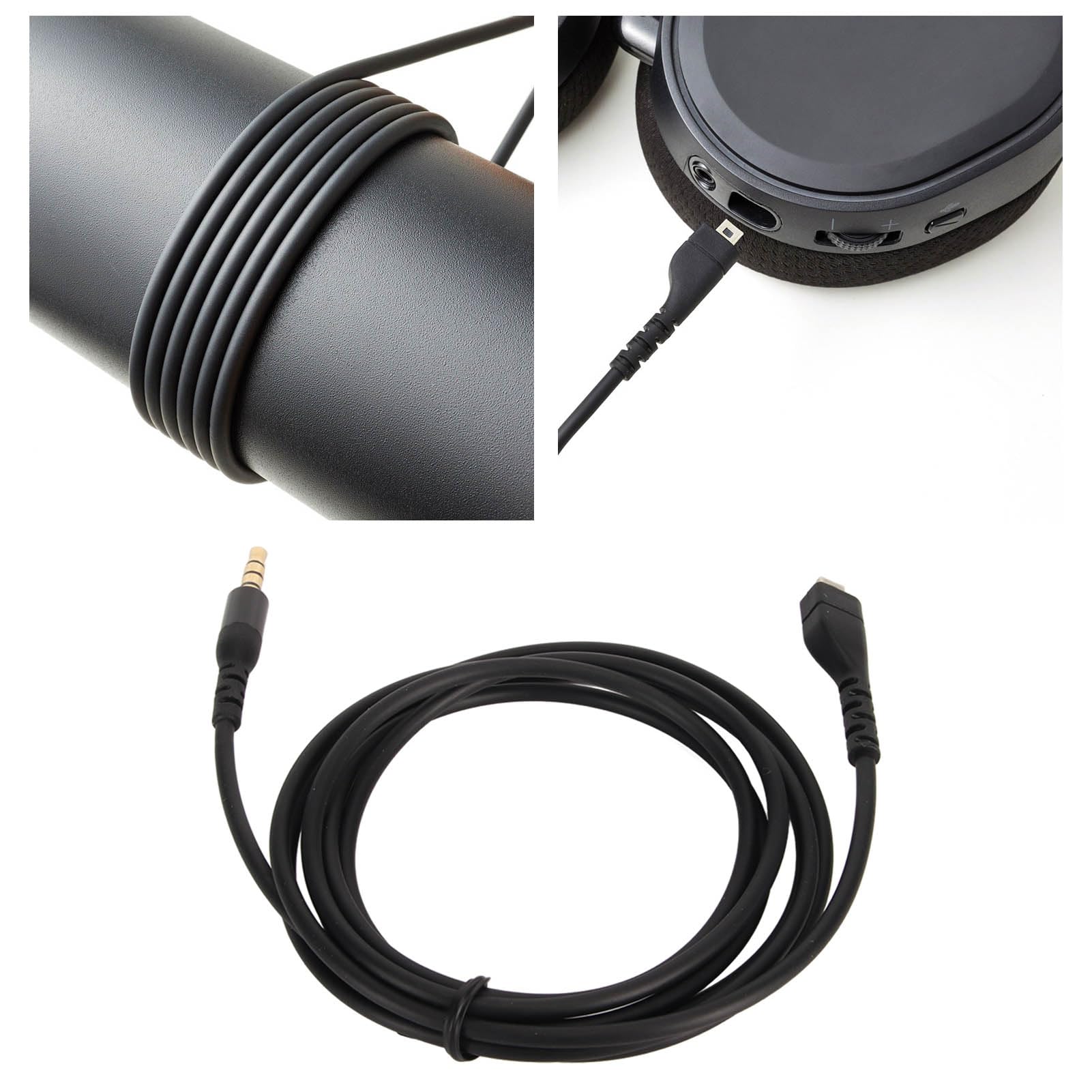Kabel Audio Zestawu Słuchawkowego, Wymienny Kabel Audio, Kompatybilny ze Słuchawkami do Gier 3, 5, 7, Pro, Prime Gaming, 1,5 Metra