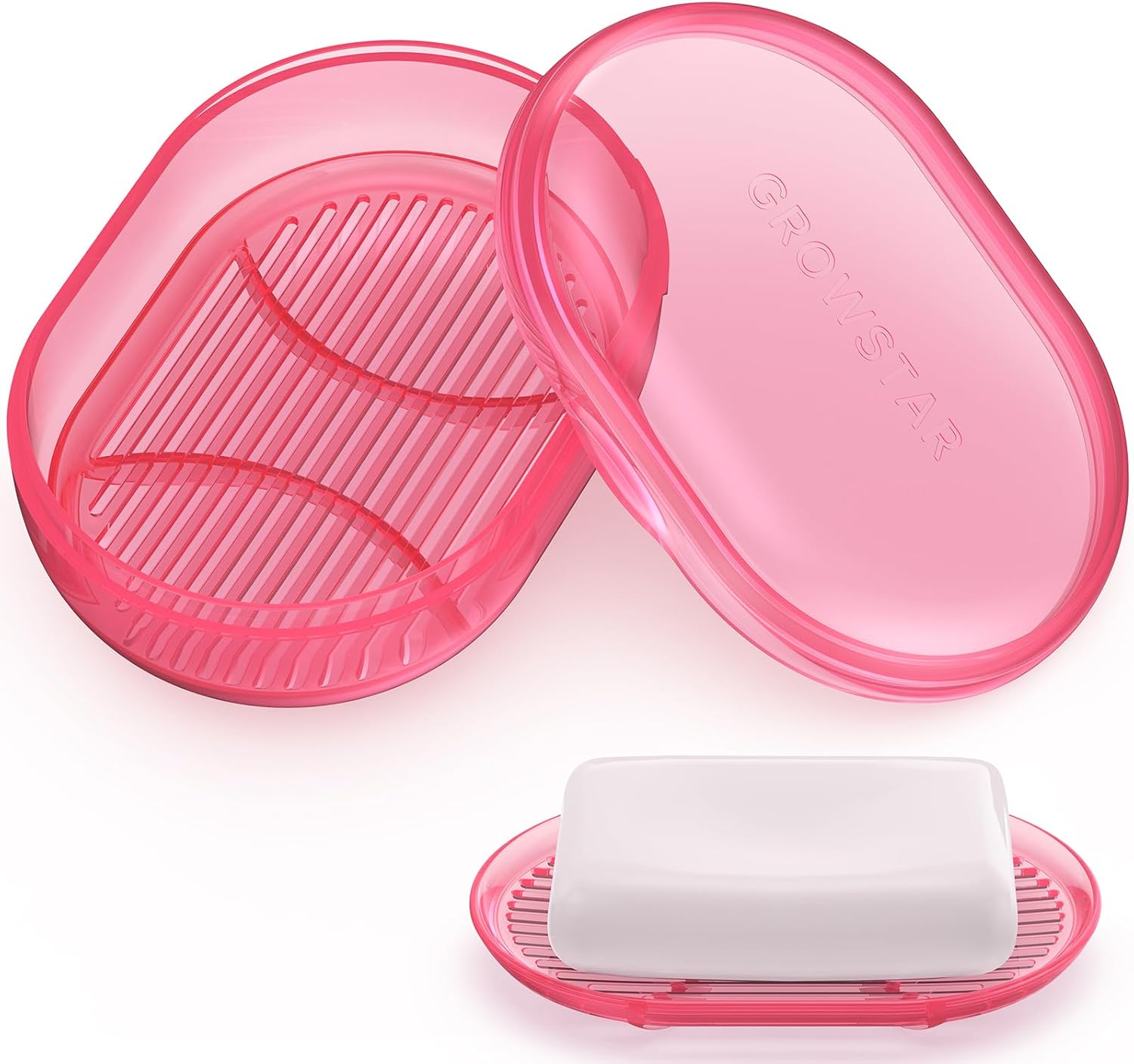 ClearPink Soap Holder, Travel Soap Container, Portable