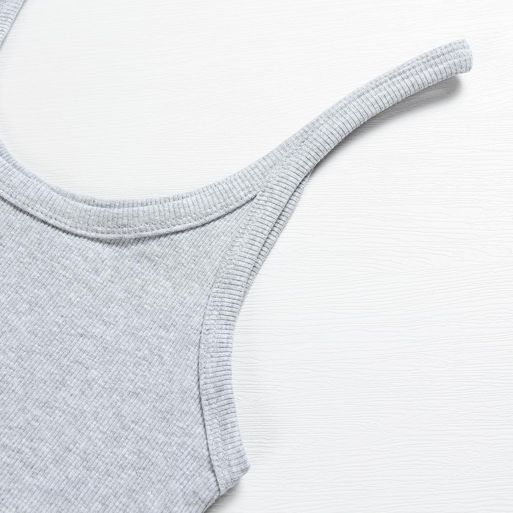 Artfish Damen Ärmelloses Tanktop, figurbetont mit Rundhalsausschnitt, geripptem Strick und schlichtem Design, Basic-Camisole-Shirt.
