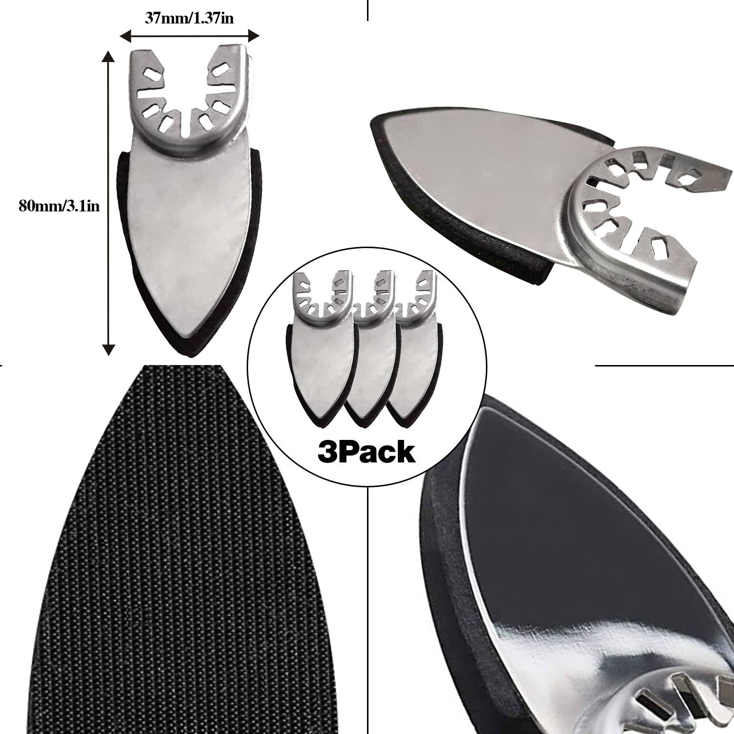Gulrear 268PCS Multitool Sanding Pads for Oscillating Tool Sanding Attachments, Contains Triangle and Finger Sandpaper in a Variety of Grits, Detail Sanders for Woodworking, Metal and Other Surfaces