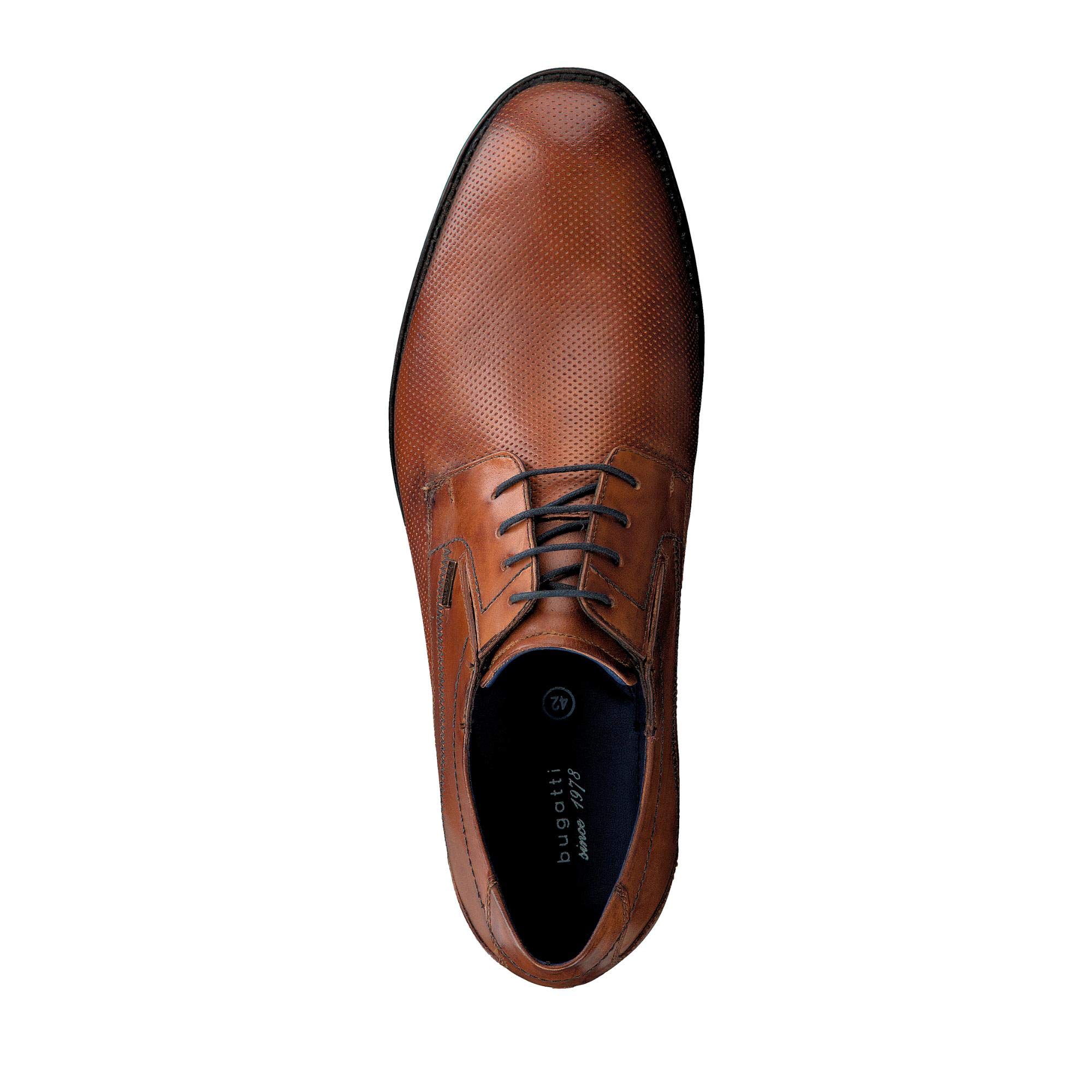 Bugatti Chaussure Basse Business en Cuir, Derby avec Finition À la Main et Perforation DerbysHomme