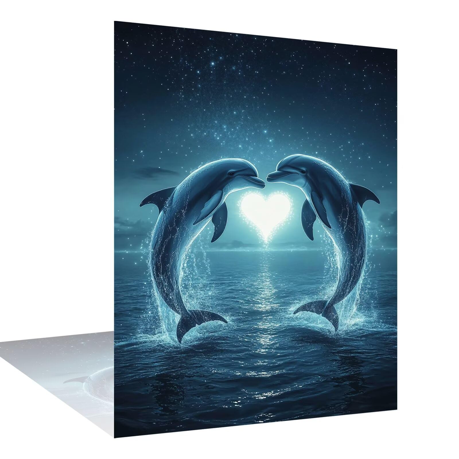 Diamond Painting Delfín Diamond Painting Adultos Cielo Estrellado Dibujos con Diamantes, 5D DIY Bordado de Punto de Cruz Diamante Pintura Kit Completo para Principiantes, Regalo Mujer 90x120cm W6-430