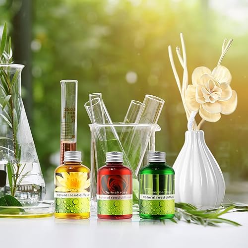 Miniatura 8 de Juego de difusor de junco, fragancia para el hogar y difusor decorativo, juego de aceite de aromaterapia con flores secas, varillas difusoras de