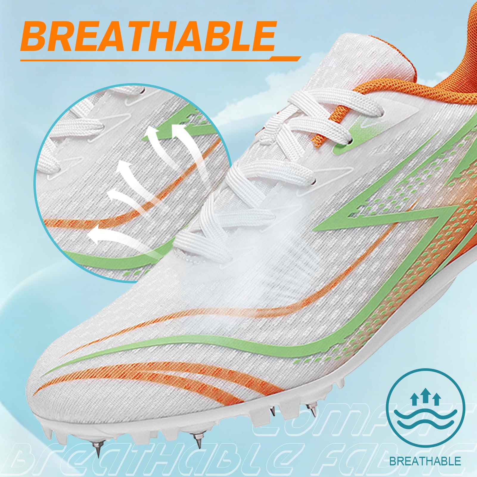LZQpearl Zapatos de atletismo, zapatillas de atletismo unisex para hombre y mujer, atletismo de 8 uñas, zapatillas cómodas para sprint, correr, salto largo