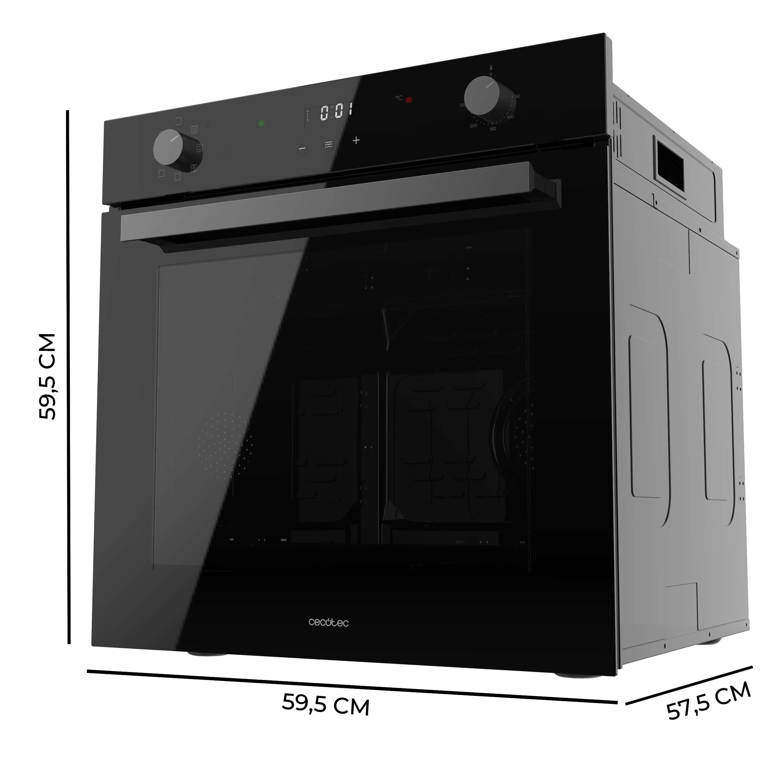 Cecotec Four intégrable multifonctions Bolero Hexa M226001 Glass Black A.Four multifonctions Capacité de 70 L, 7 fonctions, classe A, 2800 W - 2