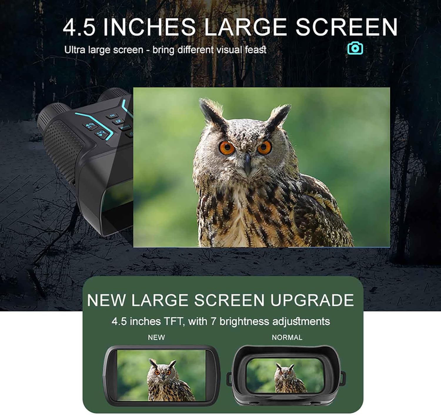 Night Vision Goggles/4K Night Vision Binoculars/Digital Night Vision with 8X Digital Zoom, 350M-400M Views in Total Darkness, Include 32GB Card