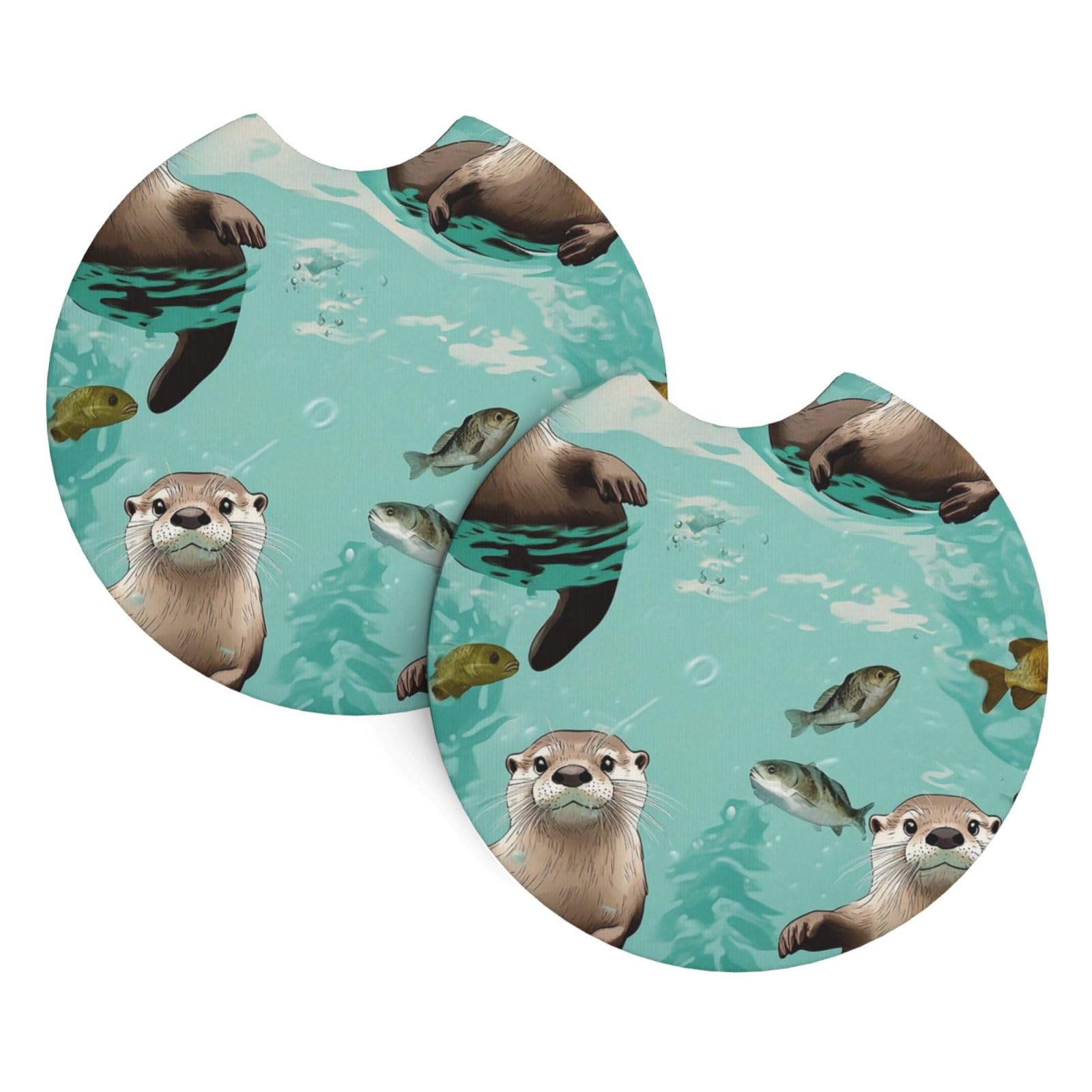 2 Pack Car Cup Holder Coasters 2.7 Inch Universal Anti-Slip Shockproof Car Cup Holder Insert Otters Car Coasters Drink Coasters Cup Holder Coasters for Car Accessories