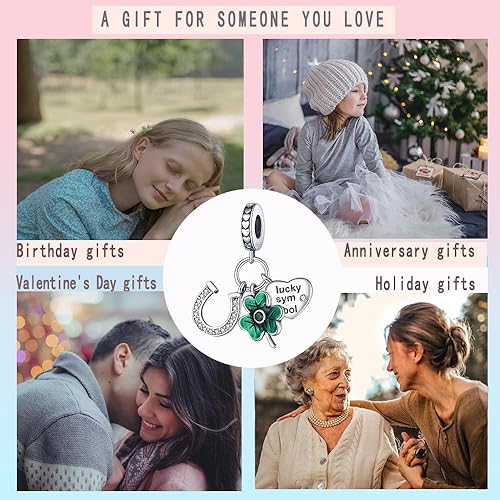 Miniatura 5 de LNQOBU Abalorios de plata de ley 925 para pulseras Love Mom Heart Charm Travel Charms Fit Mother Day Gift