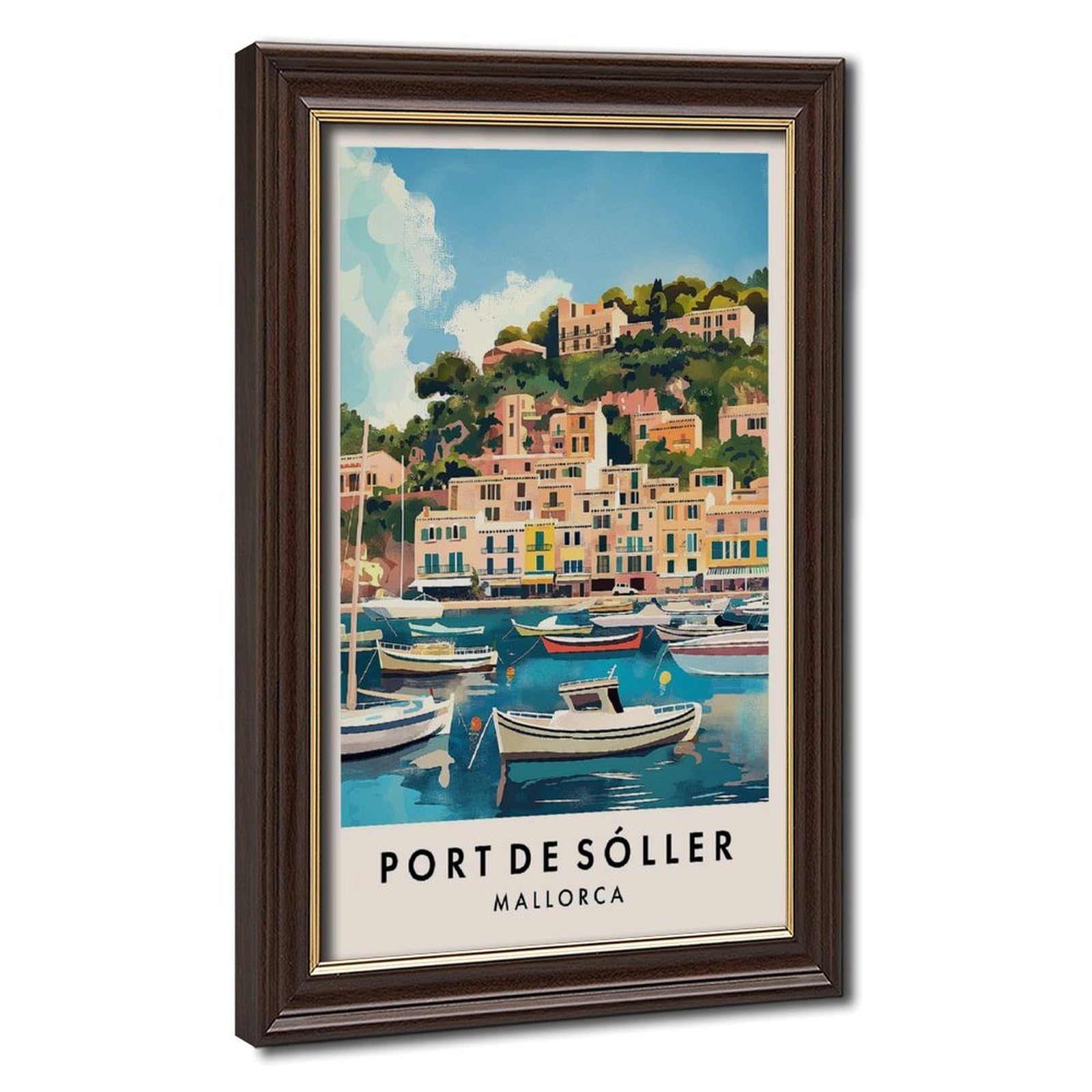 Bareronor Port De Sóller Travel Canvas Poster Bedroom Decor Landscape Office Room Decor Gift 20" L X 30" W