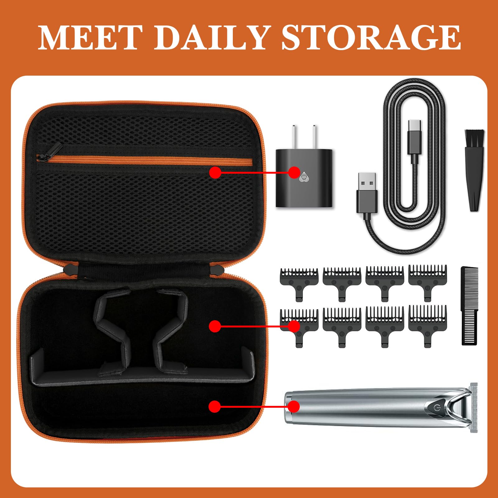 Linkidea Custodia da viaggio da uomo, compatibile con Philips Multigroom Series 5000, 7000, BG3740/40, MG7910/49, MG5910/49, custodia da viaggio per regolabarba (nero)