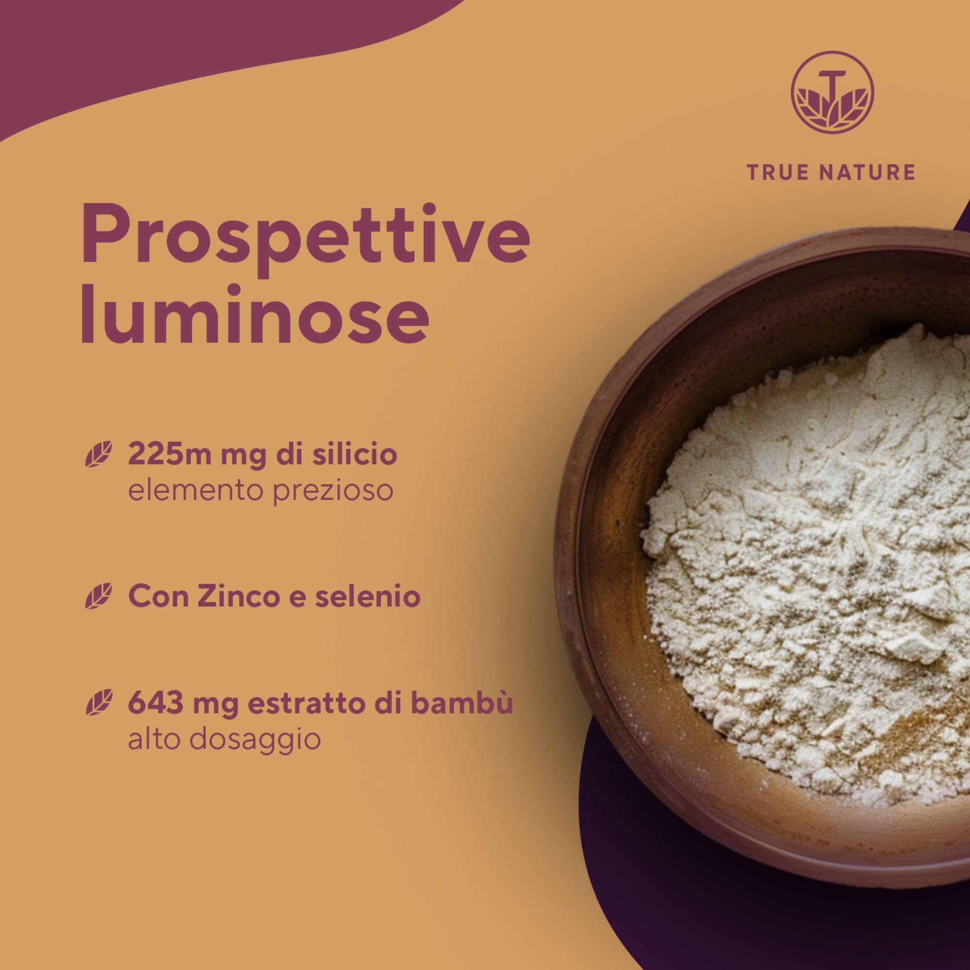 Capsule di Silicio - 180 Capsule per 6 Mesi - Alto Dosaggio - Con Zinco & Selenio - Silicio Organico ad Alto Dosaggio da Estratto di Bambù Indiano - 643 mg - Vegano - TRUE NATURE