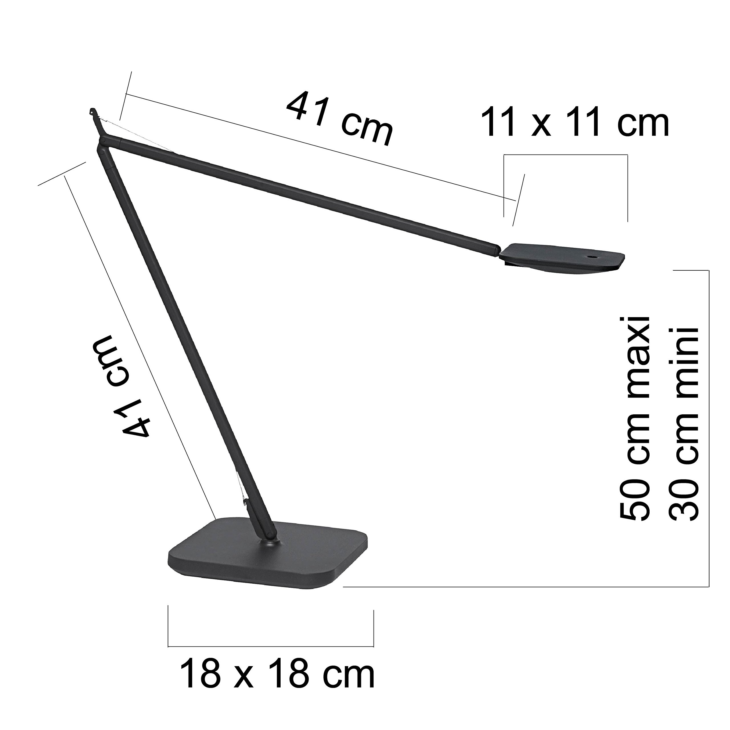 Unilux LED Schreibtischlampe Magic, mit Bewegungssensor und Soft Touch Dimmer, schwarz