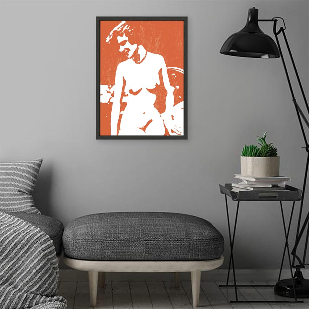 VERRE ART Printed Framed Canvas Painting for Home Decor Office Wall Studio Wall Living Room Decoration (14x22inch Black Floater) - Vintage glamour antique sketch