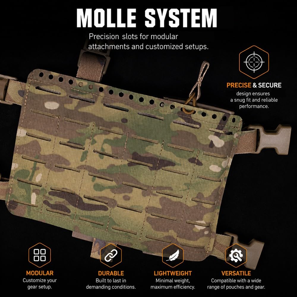 Taktisches Chest Rig Für Herren Damen,Verstellbares MOLLE Brustgeschirr Mehreren Taschen Outdoor Brusttasche Airsoft Jagd Schießsport Wandern Camping Angeln Und Ausrüstung