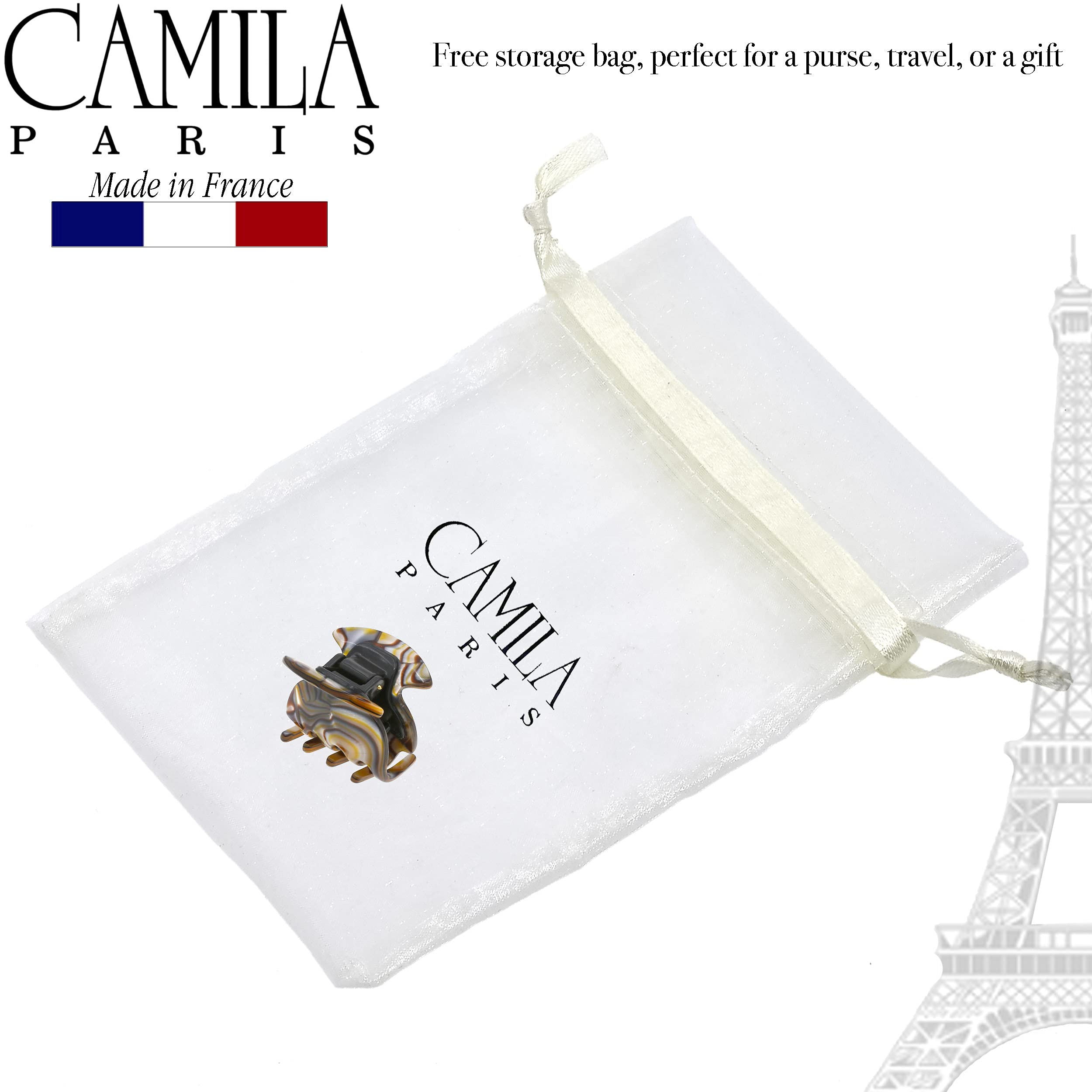 Camila Paris CP3180 Französische Haarspange für Frauen, handgefertigt, Onyx, kleine Mädchen, Haarklammern, langlebig, Styling-Haarschmuck für Frauen, starker Halt, rutschfester Griff, hergestellt in