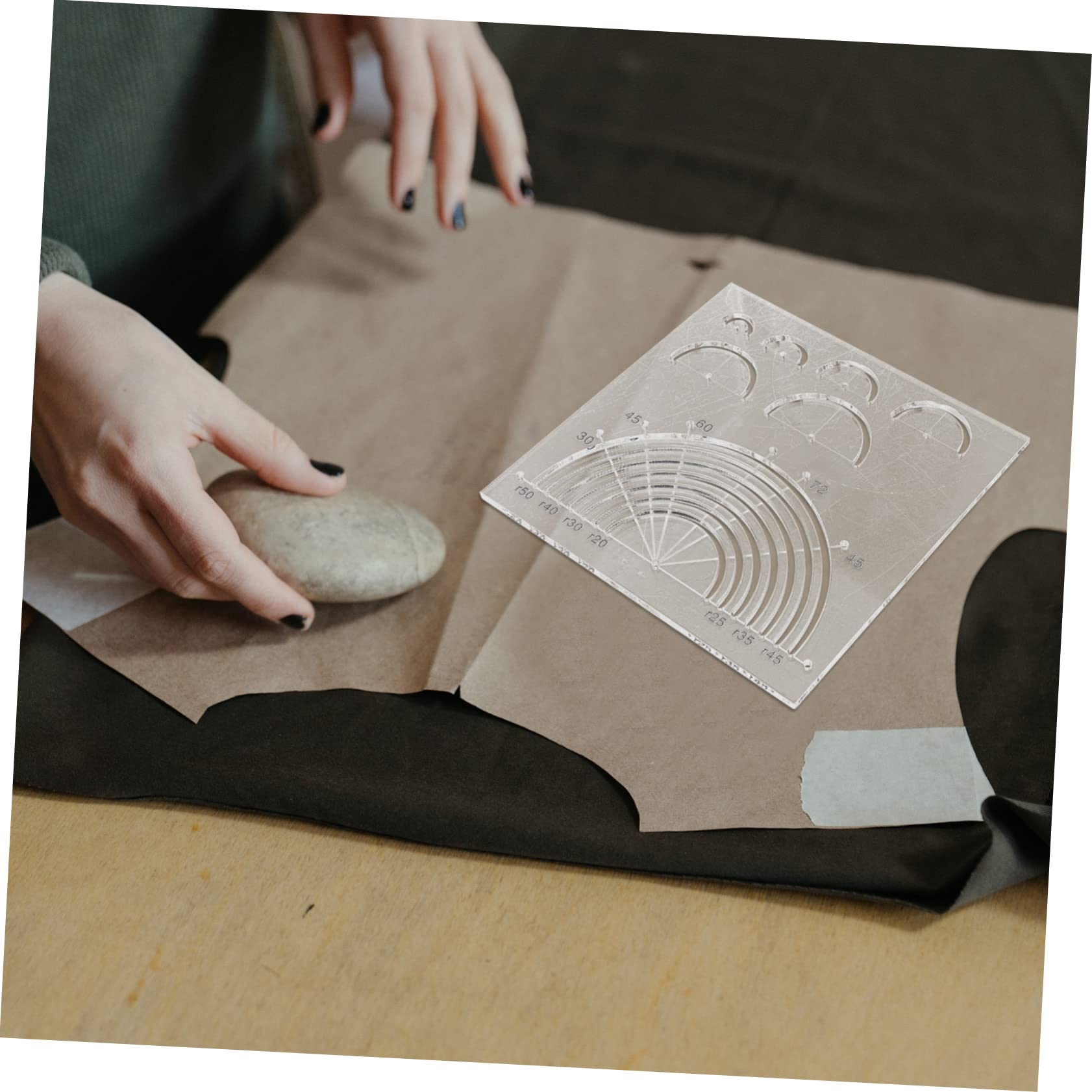 ARTIBETTER 4 Piezas Conjunto de plantillas acolchadas puntada círculo equipo De coser regla de costura tela acolchado regla del edredón regla para coser Acrílico Transparente