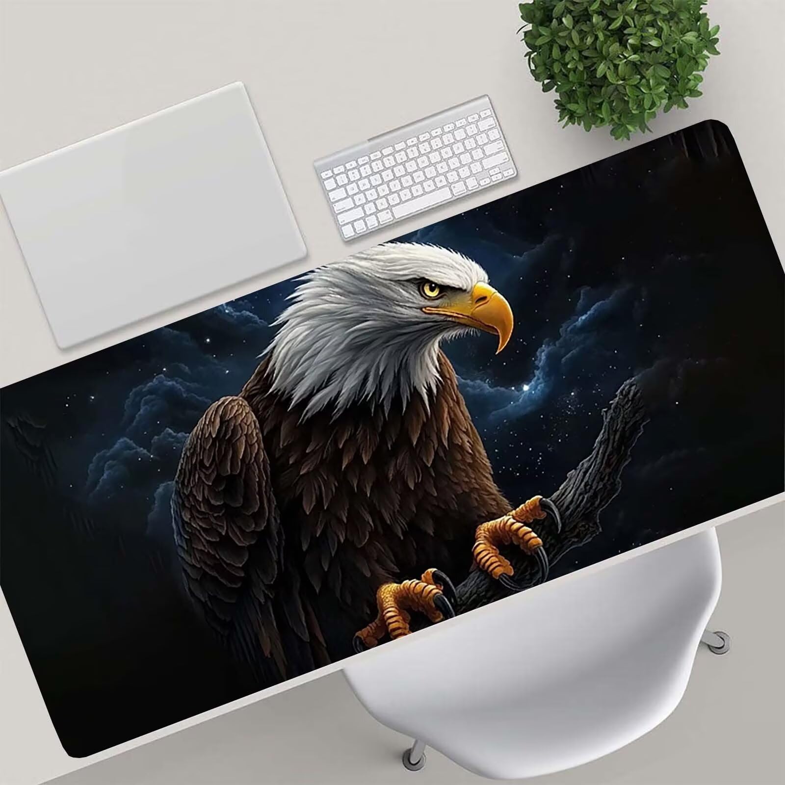 Tappetino Mouse Gaming, 1200x600mm Tappetino Mouse XXL nero 0c0-333 | Mouse Pad Grande, Ottimizzato per i Sensori da Gioco, Migliora Precisione e Velocità, per Mac e PC, Aquile (2)