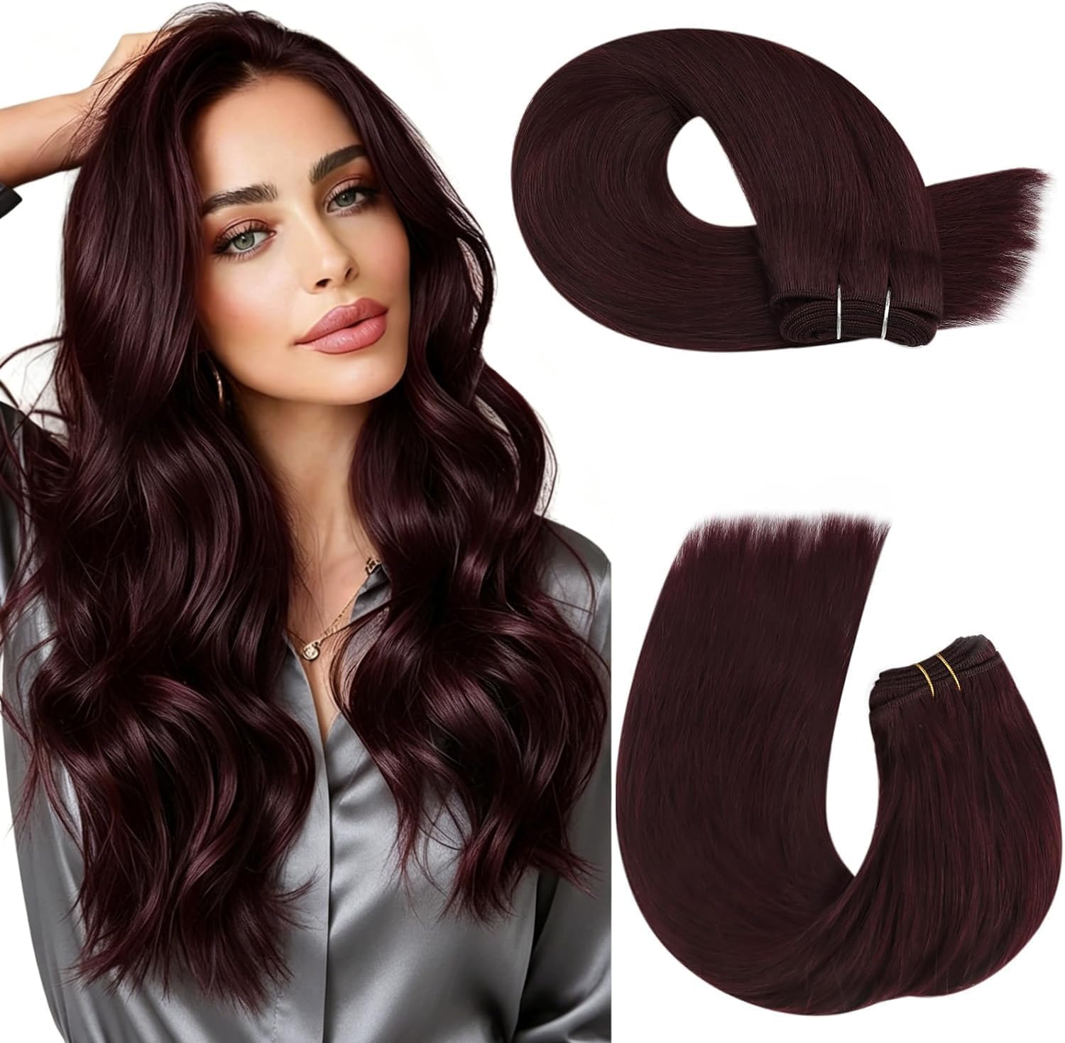 Moresoo Echthaar Weft Extensions Tressen Extensions Echthaar