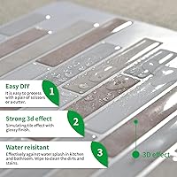 Vista 6 de LONGKING Protector contra salpicaduras de mármol despegable y adhesivo de 10 hojas para cocina, protector contra salpicaduras de azulejos