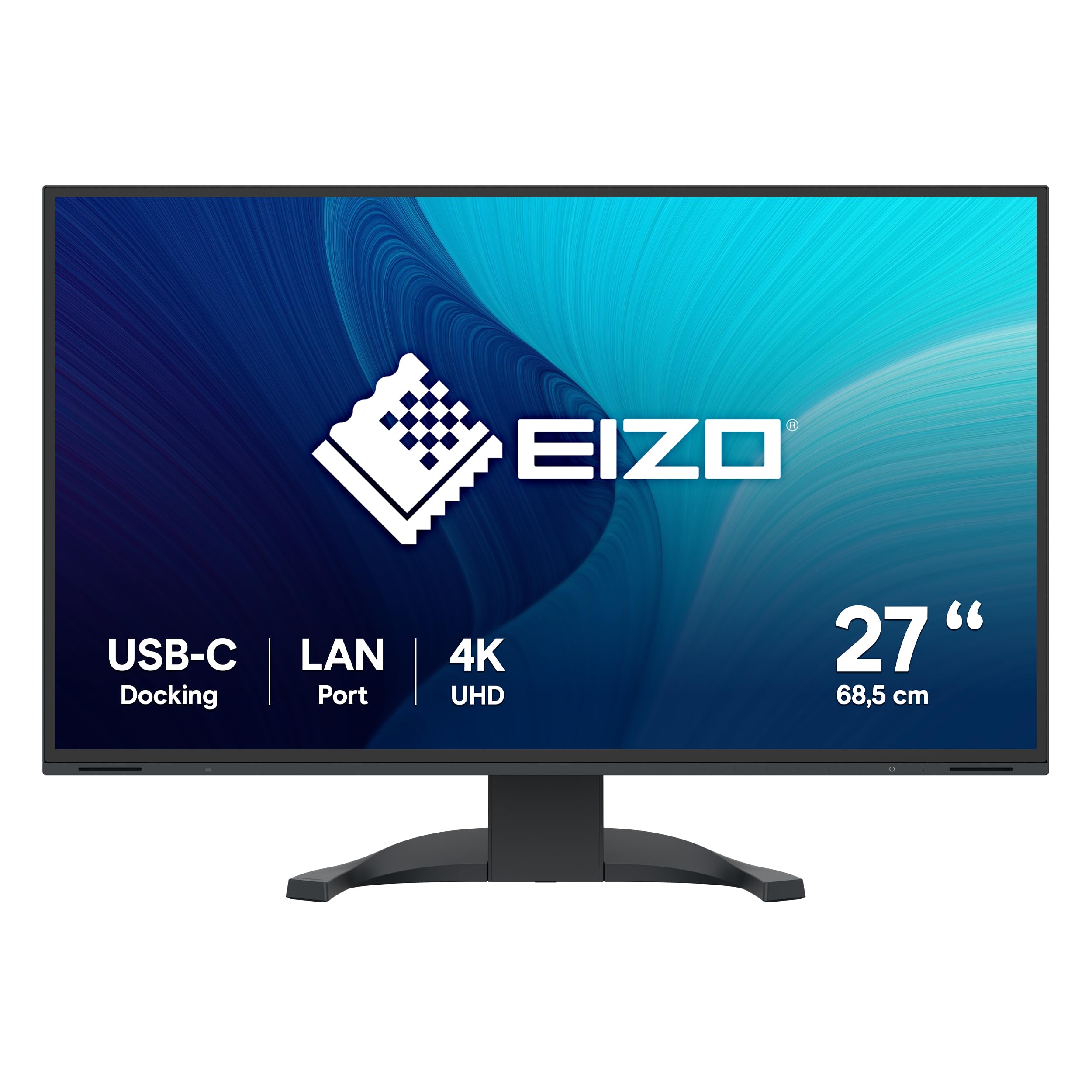 EIZO FlexScan EV2740X-BK 68,5 cm (27 Zoll) Monitor (USB-C (94W PD), DisplayPort, HDMI, USB-Hub, RJ-45 LAN, KVM Switch, 5 ms Reaktionszeit, 3840 x 2160 (4K UHD)) schwarz