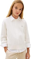 Tommy Hilfiger Girl's Pointelle Cable Sweater Kg0kg09223 …