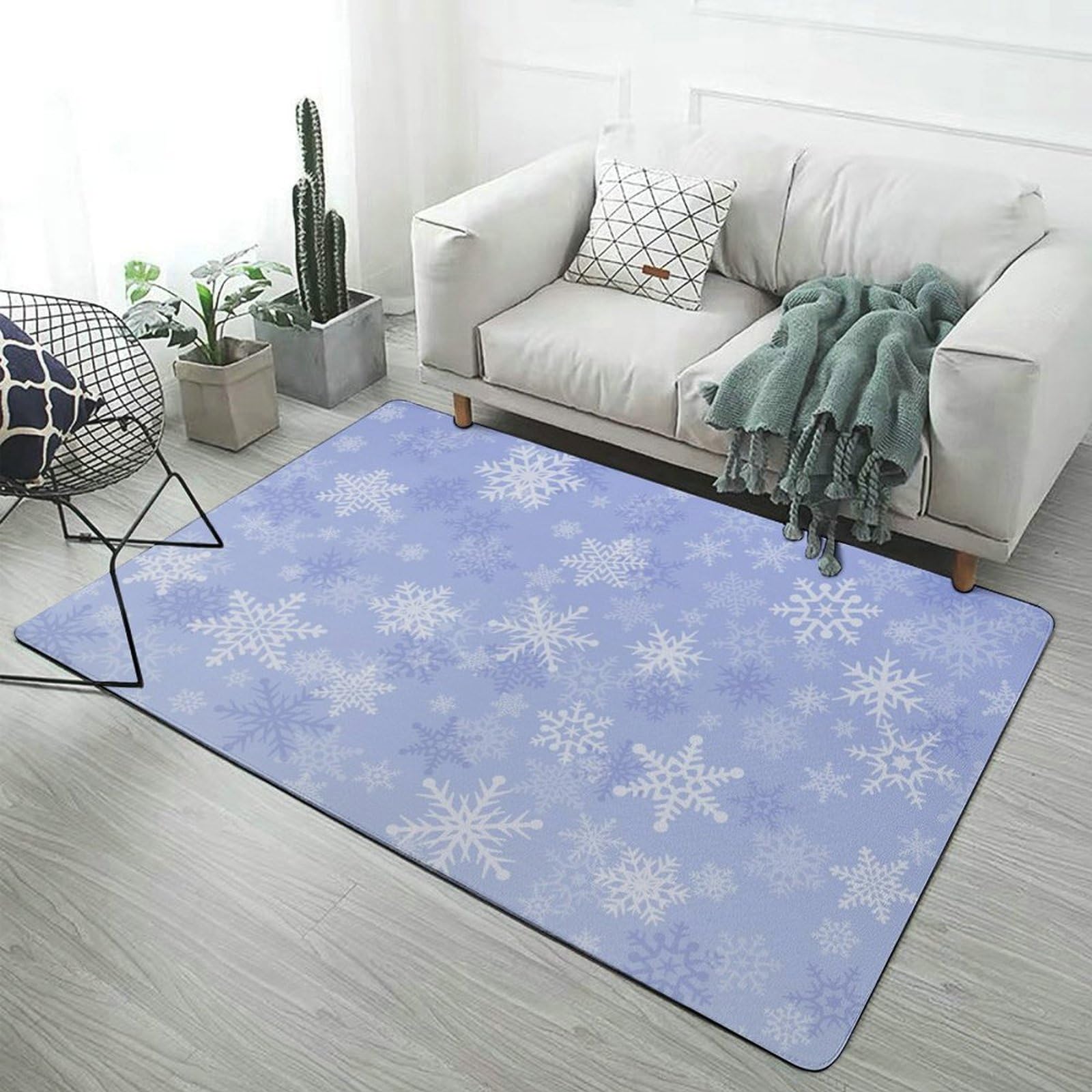 Amazon｜カーペット 雪の結晶 ラグマット 150×100cm 絨毯 じゅうたん