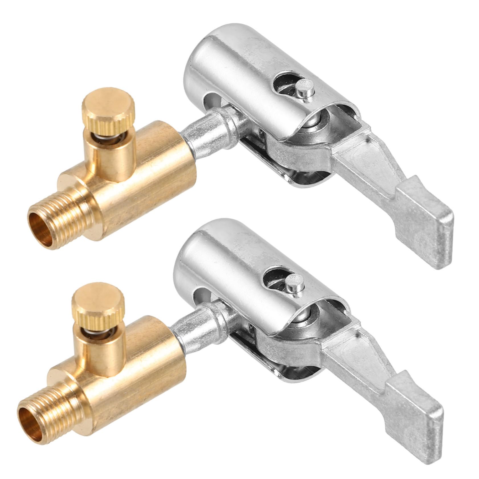 HEALLILY Tire Valve Coupler Kit 2pcs Air Chuck Blower Nozzle for Dual Tire Inflator Lock Inflate Chuck Secure Seal for Car Bike