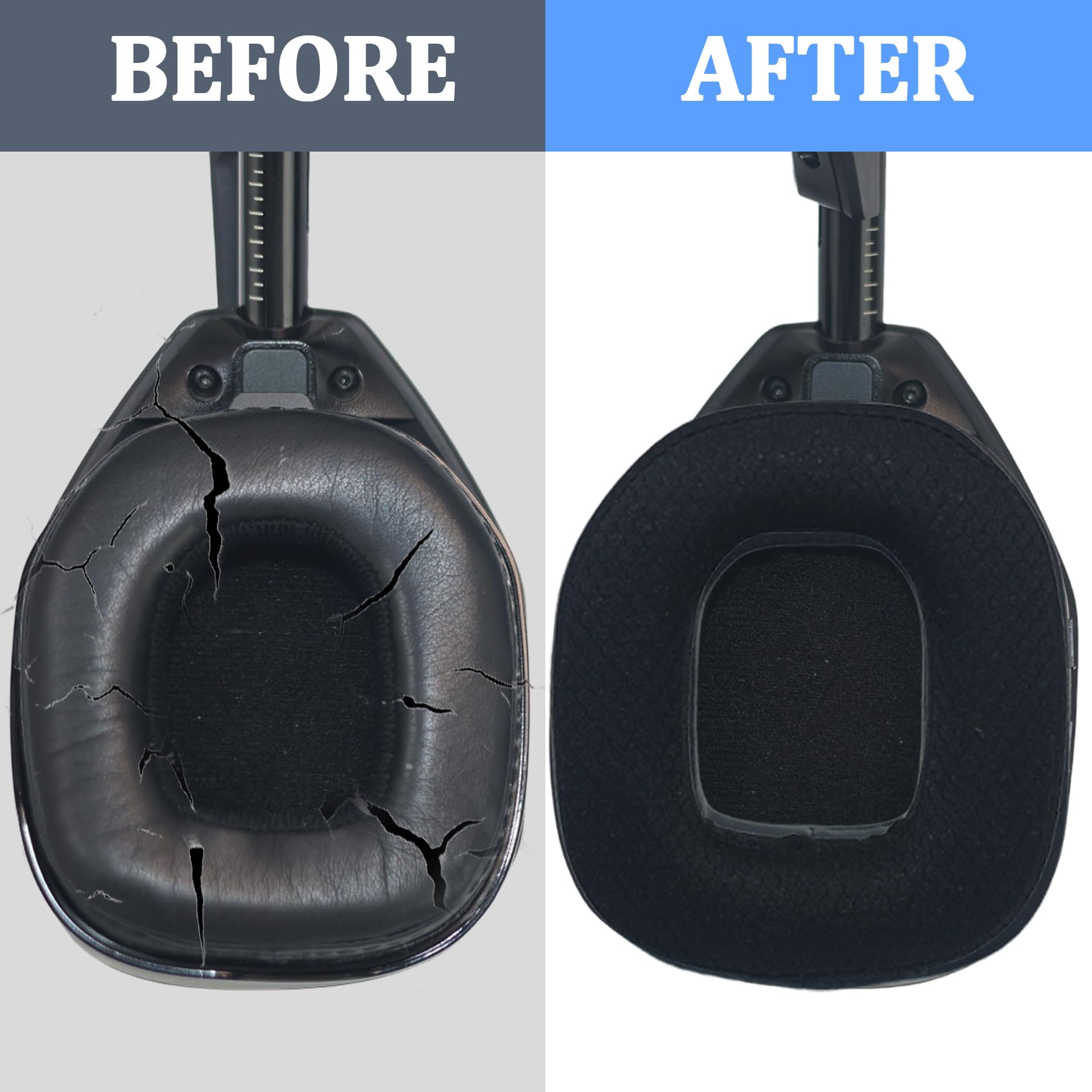 Mod Kit A50 Gen 4 Cuscinetti auricolari di ricambio e fascia di ricambio per cuffie Astro A50 Gen 4, cuscinetti auricolari in tessuto a rete, schiuma con cancellazione del rumore e durata (nero)