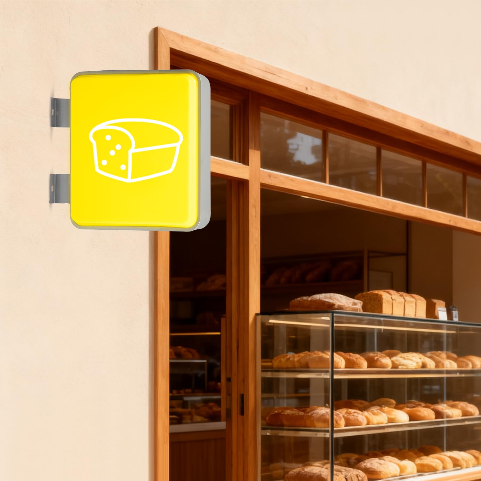Light Box - Scatola luminosa a LED su entrambi i lati, 220 V, 10 W, 50 x 50 cm, impermeabile IP65, visibilità su entrambi i lati, supporto stabile, montaggio a parete, efficiente dal punto di vista