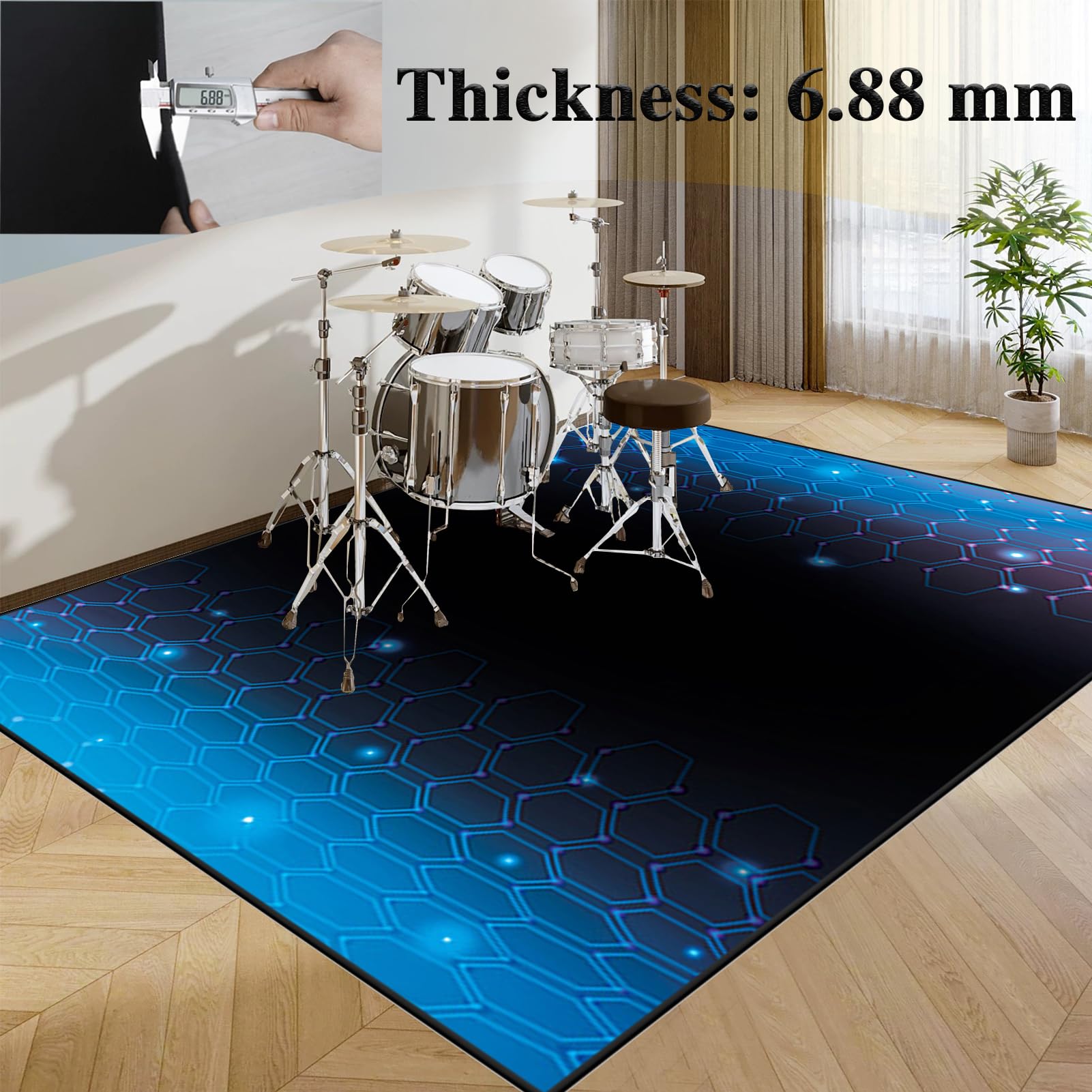 Elektroniczna bateria dywan, maty wodne 100 x 80 cm dywaniki antypoślizgowe bębny, dywaniki bębnowe maty bębnowe do elektronicznych zestawów perkusyjnych i innych dywanów