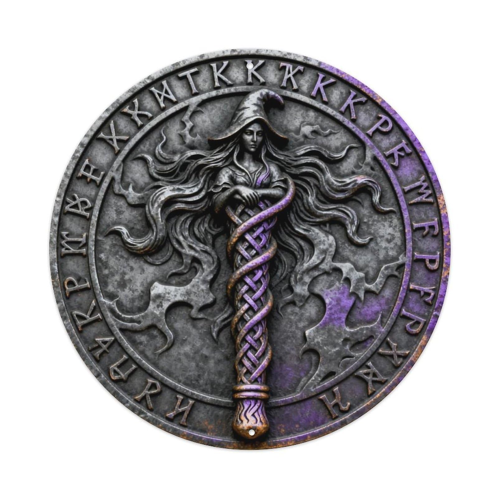 Celtic Cailleach Storm Crone Ogham Rune Metal Tin Sign Plaque